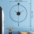 thumbnail image 4 of Reloj de pared, moderno reloj de pared de metal silencioso con tictac para sala de estar, dormitorio, estudio, oficina, 20 pulgadas, 4 of 4