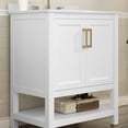 thumbnail image 6 of BizChair 30 Inch Bathroom Vanity with Sink Combo, Storage Cabinet with Soft Close Doors and Open Shelf, Carrara Marble Finish Countertop, White/Gold, 6 of 12