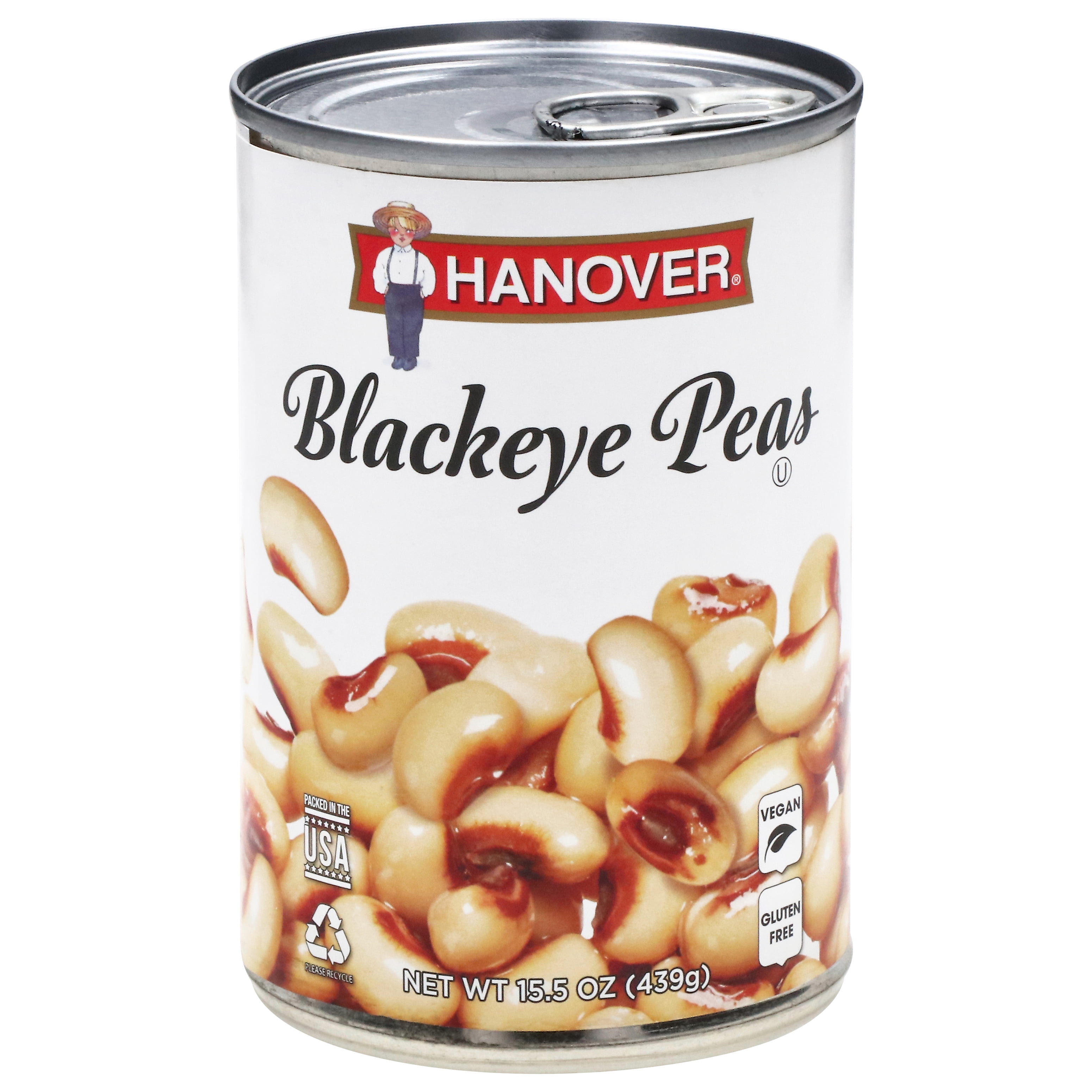 (7 pack) Hanover Blackeye Peas, 15.5 oz Can – Shelf-Stable Southern Side for Easy Meals