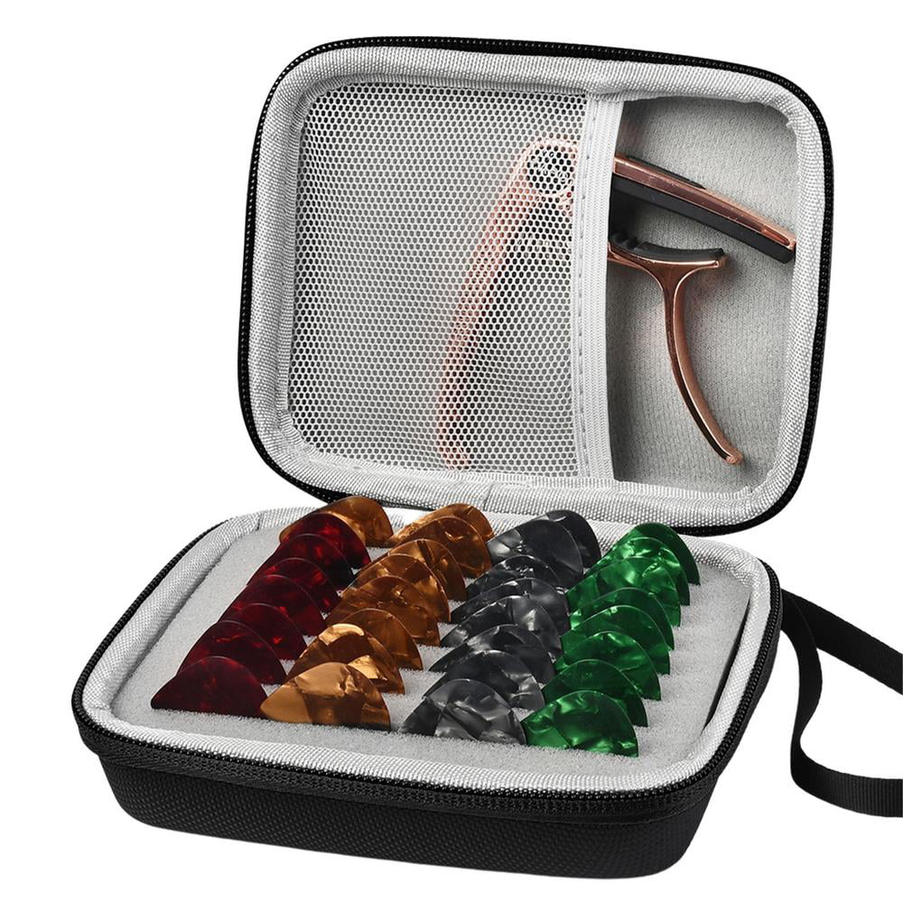 Case Only Picks Storage Pouch Box Dark Brown Guitar Pick Holder Case Compatible with All Size Picks and Other Accessories 