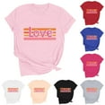 thumbnail image 1 of RKSTN Valentine Gifts Women's Valentine's Day T Shirts Oversized Crewneck Valentines Graphic Print Short Sleeve Shirt Womens Casual Solid Round Neck Plus Size Loose Fits Tee Top Summer Clothes, 1 of 8