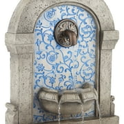 Manhasset 30 1/4 High Large Italian Outdoor Decor Blue Faux Stone Floor Fountain Waterfall Outside Garden Patio