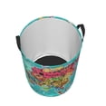 thumbnail image 3 of PAYOHTO Foldable Laundry Room Hamper Bucket Waterproof Bathroom Basket for College Student Living Room Storage Pillows Blankets Cartoon Map of Asia, 3 of 8