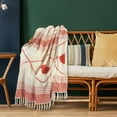 thumbnail image 6 of Birch Harbor Red Coastal Diamond Geometric Striped Cotton Throw Blanket, 50" x 60", 6 of 12