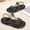 Black, variant on Eltusu Girls Casual Jelly Shoes, Casual Open Toe PVC No Slip Summer Sandals Hot Pink Size 13.5(Big Kids)