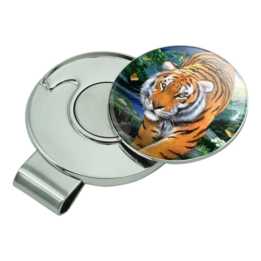 Tiger Stalking at Sunset Butterflies Golf Hat Clip With Magnetic Ball Marker - image 2 of 7