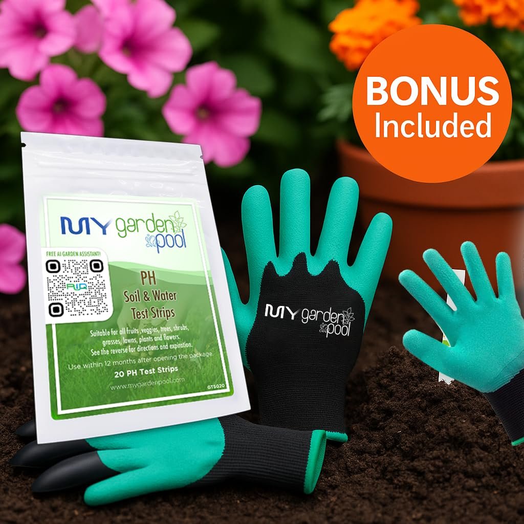 Coast of Maine KM6000 Kelp Meal Plant Food 4 LB  Organic Seaweed Fertilizer for Vibrant Growth with My Garden Pool Soil Test Strips & Claw Gardening Gloves