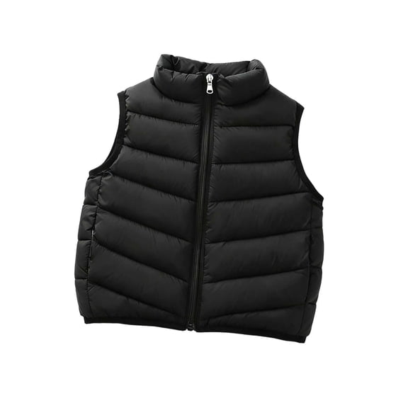 Hduncf Girls Boys Puffer Vest Kids Sleeveless Down Jacket Lightweight Warm Winter Coats Zipper Packable Vest Quilted Outwear Black 2-3 Years