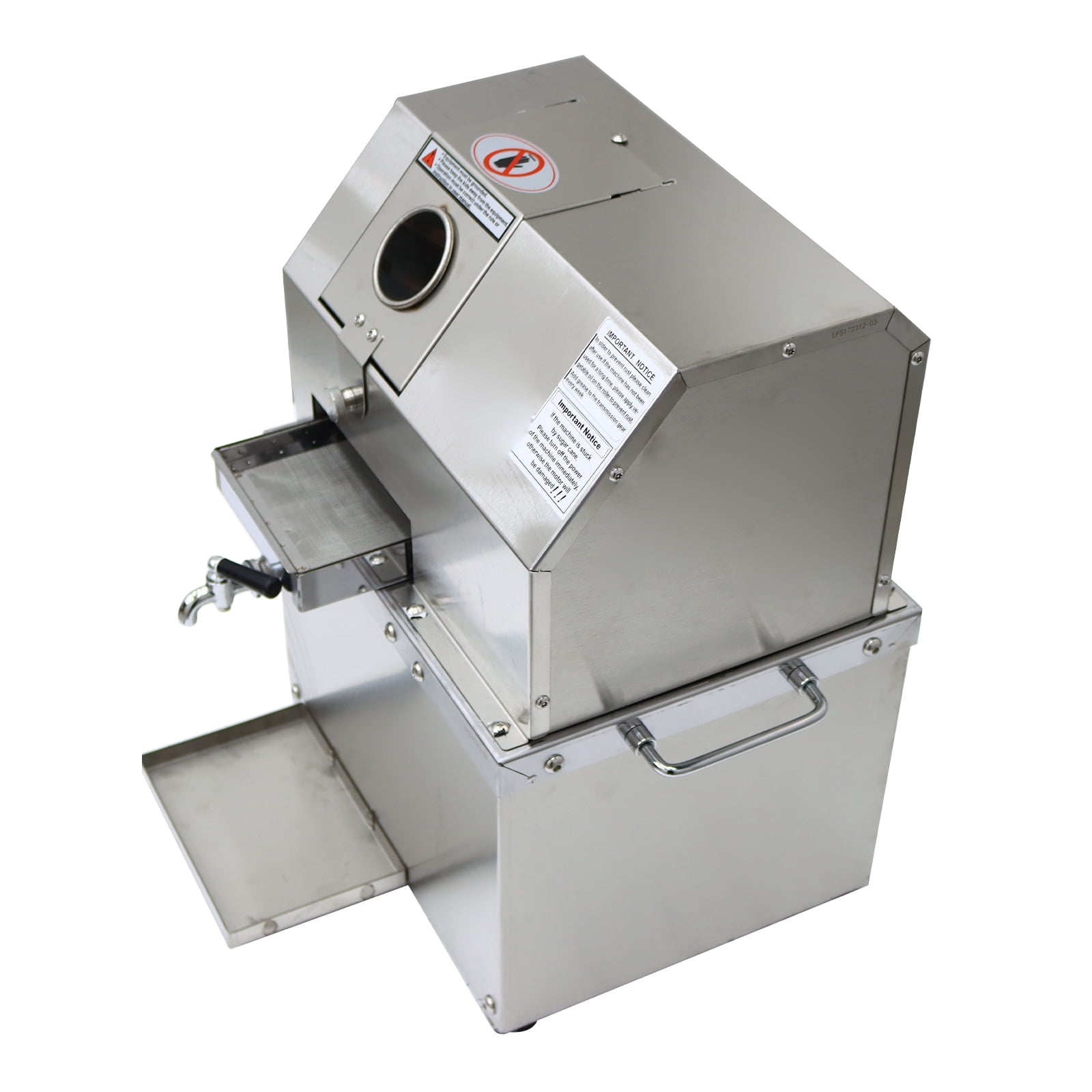 Techtongda Electric Sugarcane Juice Extractor Sugar Cane Press Juicer Machine Cane Crusher Squeezer with 3 Rollers