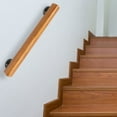thumbnail image 4 of Solid Wood Handrail for Indoor Stairs, Safe & Stylish, 2ft Pine Wood with Anti-Slip Semi-Circular Design, Easy Installation, Supports 220lbs, 4 of 14