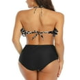 thumbnail image 4 of Mother and Daughter Bikini Leopard/Floral Crop Halter Back Tie Bra Tops High Waist Triangle Panty Set, 4 of 7