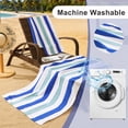 thumbnail image 6 of Smuge 4 Pack Cabana Stripe Beach Towels Set, 60x30 inches Microfiber Lightweight Outdoor Large Swim Towel for Adults (Navy Green), 6 of 11