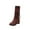 Brown, variant on Fesfesfes Fuzzy Boots for Women Suede Mid-boots With Inner Raised Round Ethnic Style Wool Barrel US:5.5(36)