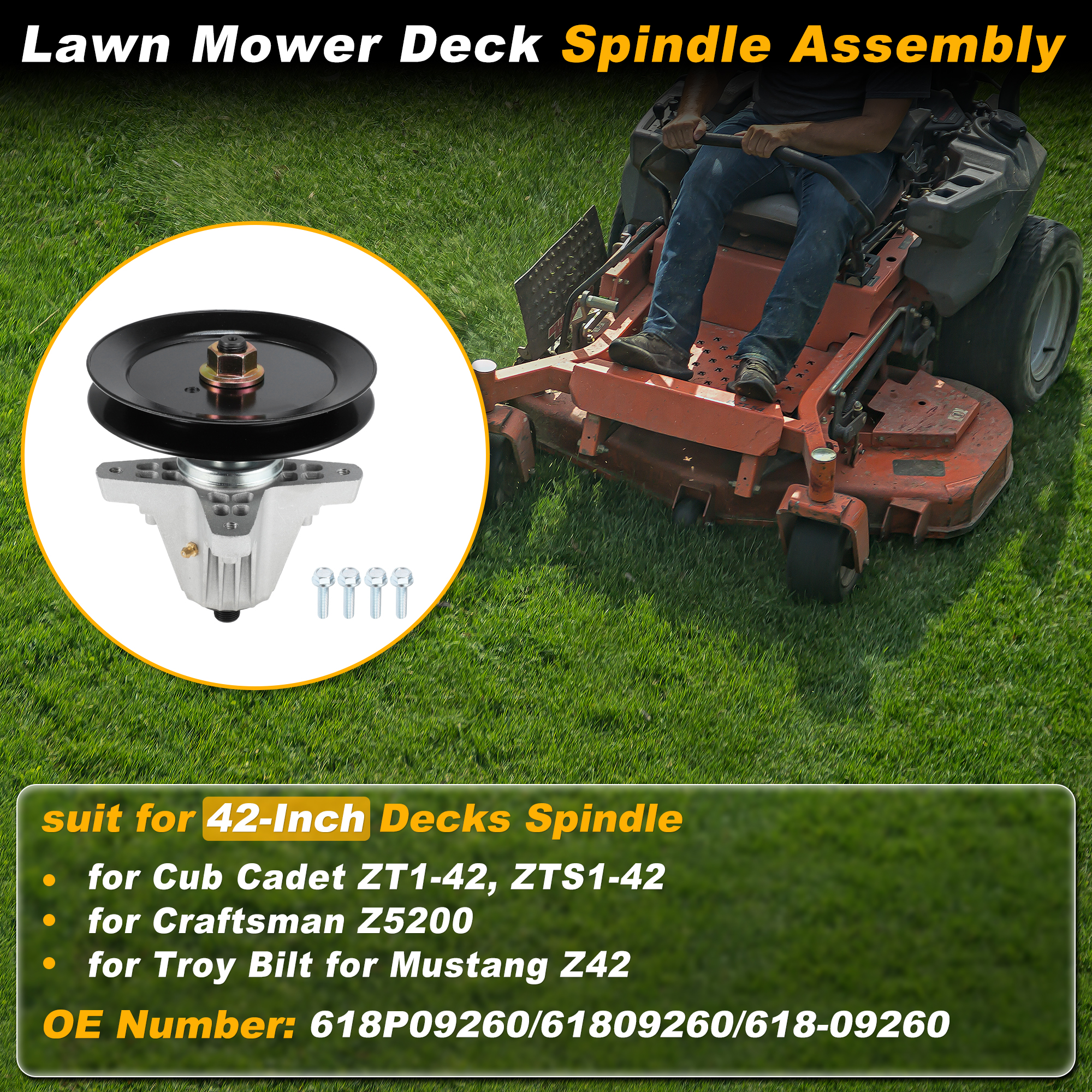 Unique Bargains Lawn Mower Deck Spindle Assembly for 42 Inch Decks