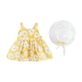 thumbnail image 1 of Vêtements d'Été pour Bébés Filles, Tout-Petits, Mignon, Sans Manches, Robes à Imprimé Floral, Ensemble avec Chapeau, Robe de Plage pour Enfants, 1 of 7