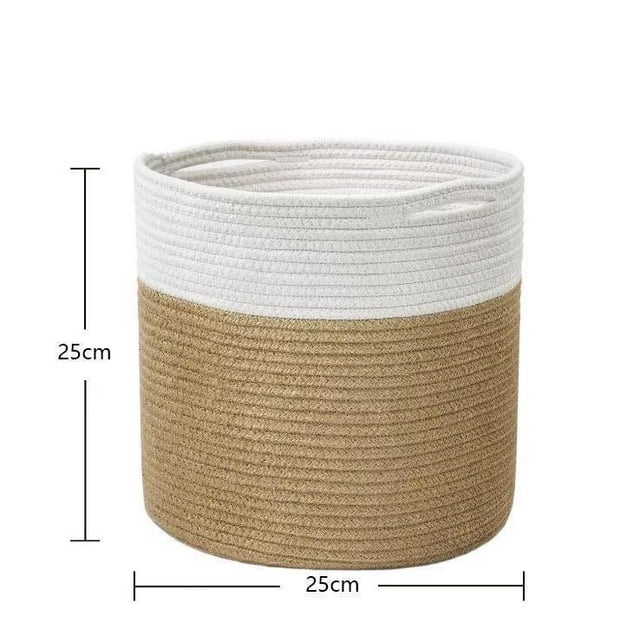 Maceta grande de cuerda de algodón, cesta para plantas en maceta, cesta para almacenar plantas verdes, cesta para flores, cesta para guardar muebles, cesta para ropa sucia, cesta para bocadillos,