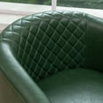 thumbnail image 6 of 29" W Modern Faux Vegan Leather Barrel Chair, PU Upholstered Tufted Accent Club Chairs with Nailhead Trim, Small Armchair for Living Room Bedroom Apartment Lounge Nursery, Green, 6 of 9