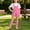 Pink, variant on YHAJDS Unisex Kid Girl Boy 3 Piece Summer Outfits Solid White Short Sleeve Crewneck Tee Overalls Shorts Set