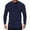 Navy Blue, variant on Men's Long Sleeve Curved Hem T-Shirt - Solid Color, Round Neck, Stretch Fabric for Casual & Sports Wear