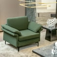 thumbnail image 2 of Costway Fauteuil d'Appoint Moderne en Tissu Canapé Simple avec Pieds en Métal Vert Armée, 2 of 9