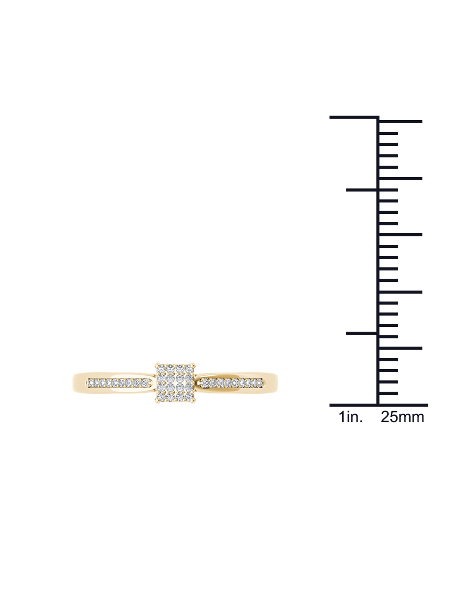 1/10 Ct T.W. Diamond Cluster 10kt Yellow Gold Engagement Ring