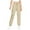 Khaki, variant on HAOTAGS Tee Girls Cargo Pants(4-15), Elastic Waist with Drawstring Joggers with Multi-pockets Khaki 8-9Years