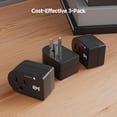 thumbnail image 2 of Protector de Sobretensiones Cable Matters Negro Paquete de 3 Unidades 490 Julios 1875W, 2 of 7