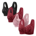 thumbnail image 1 of LOVZFMLL Bras for Women 4pc Woman's Comfortable Lace Breathable Bra Underwear No Rims Black XL, 1 of 3