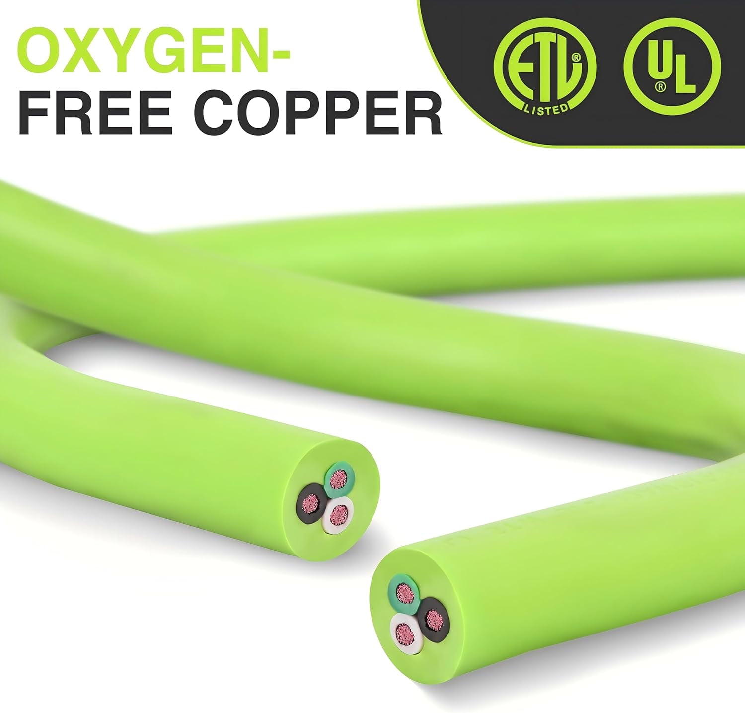 Nilight 100FT 30Amp Generator Extension Cord 125V Heavy Duty 10/3 Gauge Pure Copper STW Wire UL ETL Listed 4 Prong L14-30P L14-30R Weatherproof Suit for Camper Outdoor Use Bright Green