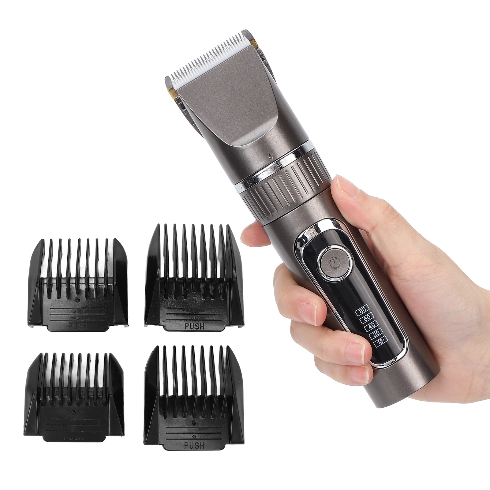 Ymiko Cordless Hair Trimmer,Men Electric Hair Trimmer Clippers Professional Ceramic Blade Haircutting Kit With 4 Guide Combs For Home Use,Electric Hair Clipper