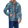 thumbnail image 2 of Kdxio Hawaiian Style Print Men Hoodies Casual Hoodies for Men with Zip Pockets Full Zip Long Sleeve Sweatshirt Sports Hooded Jacket-3X-Large, 2 of 5