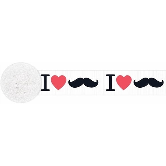 Various Mustache Party Crepe Paper Streamer (81ft)