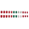 thumbnail image 5 of Short Christmas Press on Nails 24Pcs, Candy Cane Holly Spooky Fake Nails Set, Reusable False Nails for Holiday Party Daily Wear Women Girls, Christmas Nail Art, 5 of 7