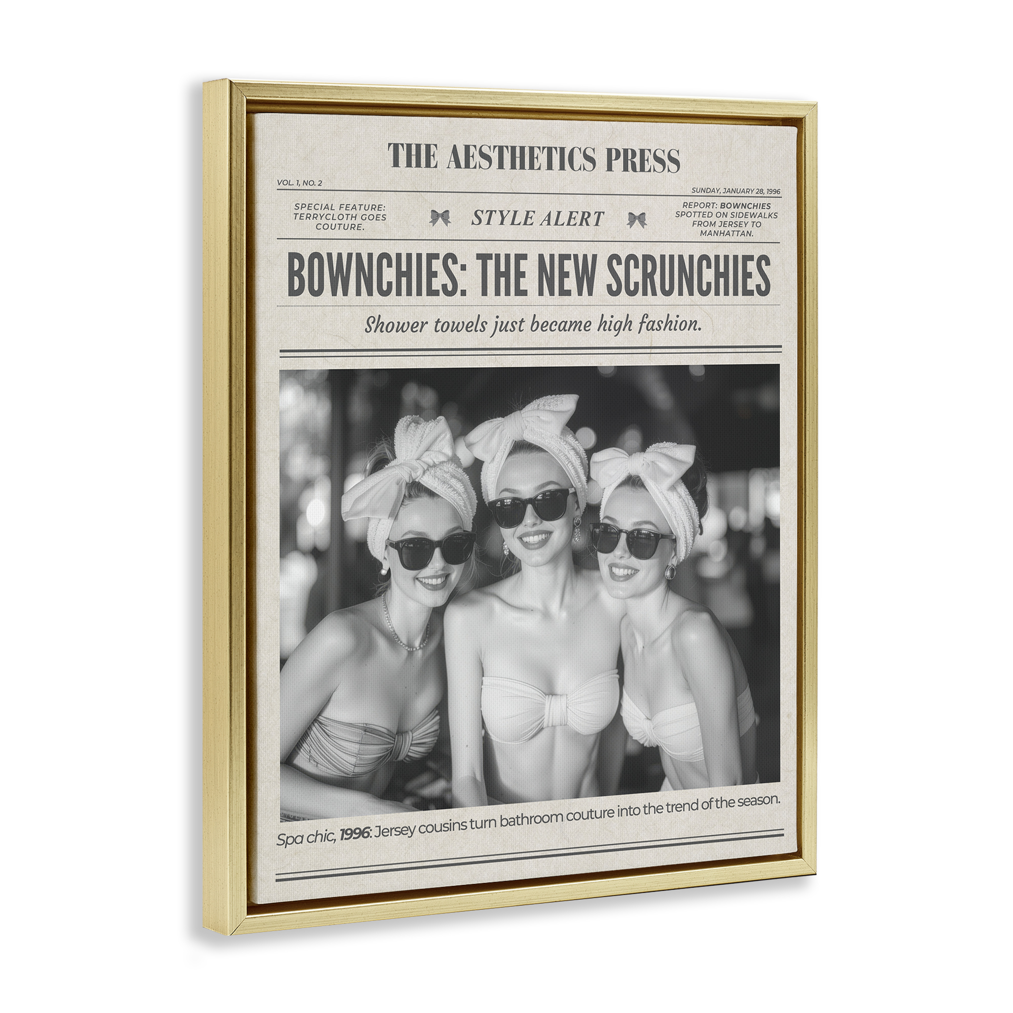 The Aesthetics Press Magazine Gold Framed Floater Canvas Wall Art, design by A Barefoot Stylist