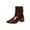 Brown, variant on Women's Boots Pointy Toe Chunky Heel Ankle Boots with Side Zipper Women's Casual Versatile Fashionable Fall Winter Trendy Short Boots