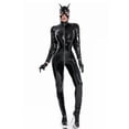 thumbnail image 3 of Catsuit de látex con aspecto húmedo para mujer, Sexy, con máscara, mameluco imitación cuero de Pvc, disfraz erótico de mujer, lencería de Pu, ropa para discoteca de talla grande, 3 of 4