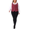 thumbnail image 2 of Chaleco sin mangas Jacquard para mujeres de talla grande Agnes Orinda estilo Steampunk 1X Burdeos, 2 of 6