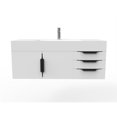 thumbnail image 2 of Amazon 48" White Wood Floating Vanity with White Top and Black Trim, 2 of 8