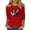 262 Red, variant on Beopjesk Womens Love Heart Shirts 3/4 Sleeve Valentine's Day St Patrick's Day Graphic Tees