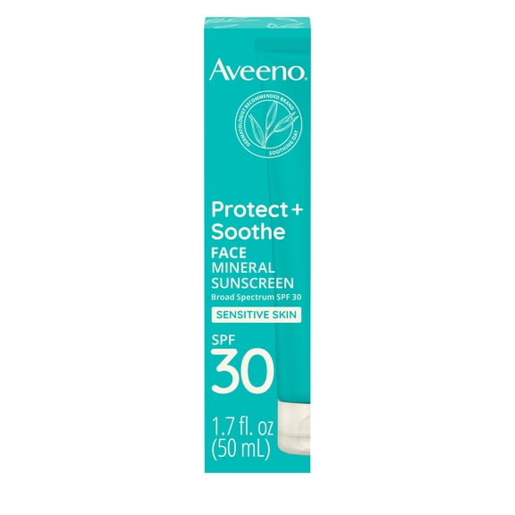 Aveeno Protect Soothe Face Mineral Sunscreen Broad Spectrum SPF 30