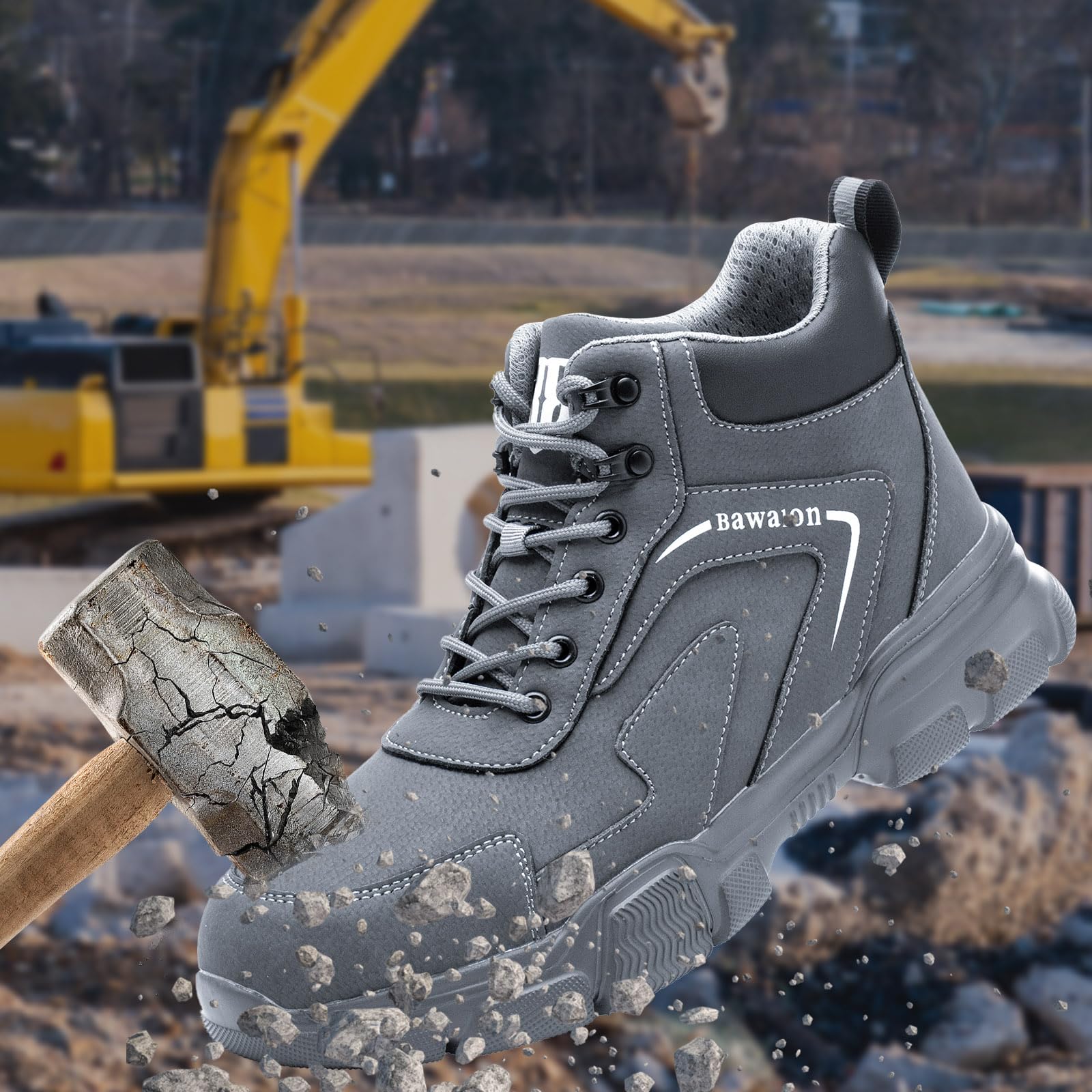 Sogetch Steel Toe Work Boots, Waterproof, Puncture-Resistant photo 7