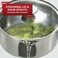 thumbnail image 5 of T-fal Cook & Strain Stainless Steel Cookware, Sauce Pan with lid, 3 quart, 5 of 11