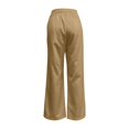 thumbnail image 4 of Rhuody Women'S Summer Pants Elastic Waist Solid Color Wide Leg Relax Fit Loose Fit Trousers Fashion Clothing 3Xl Khaki, 4 of 6