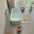 thumbnail image 2 of 49" Freestanding Soaking Tub,Deep Square Acrylic Bathtub with Built in Seat,Shoulder Level Soaking,Quick Drain and Overflow,Glossy,Spa Like Relaxation for Small Bathrooms,White, 2 of 7