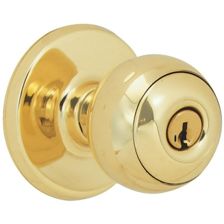 Commercial Entry Lock - Weiser Lock Polished Brass Yukon Sk Entry Knob GAC531 Y3 SMT MS 6LR1