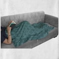 thumbnail image 5 of Oriental Soft Flannel Fleece Throw Blanket, Creative Ornate Print of Flourishes Art Nouveau Details, Cozy Plush for Indoor and Outdoor Use, 50" x 70", Petrol Blue Turquoise, by Ambesonne, 5 of 5