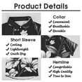 thumbnail image 5 of Black And White Ink Flower Men's Shirts Short Sleeve Casual Shirts Button Down Shirt for Men Beach Summer Wedding Shirt, 5 of 6