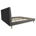 Mr. Kate Daphne Upholstered Bed with Headboard and Modern Platform Frame, King, Light Gray