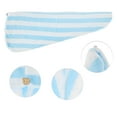 thumbnail image 3 of 1 Pc Women Breathable Stripe Hair Drying Towel for Bathroom Vacation Blue White Coral Velvet, 3 of 3