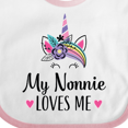 thumbnail image 4 of Inktastic My Nonnie Loves Me Unicorn Girls Baby Bib, 4 of 4